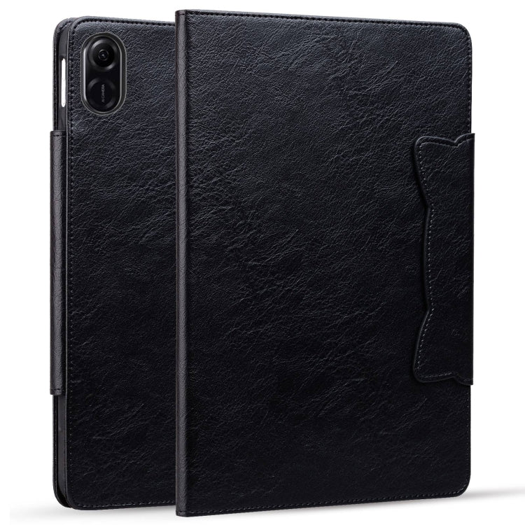 For Honor Pad X9 / X8 Pro Cat Buckle Leather Tablet Case(Black) - Honor by PMC TechLife | Online Shopping South Africa | PMC TechLife | Buy Now Pay Later Mobicred