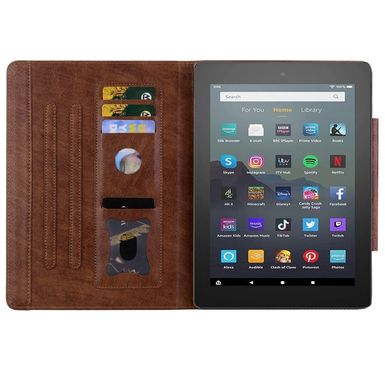 For Amazon Kindle Fire HD 10 2023 / 2021 Cat Buckle Leather Smart Tablet Case(Brown) - Amazon by PMC TechLife | Online Shopping South Africa | PMC TechLife | Buy Now Pay Later Mobicred