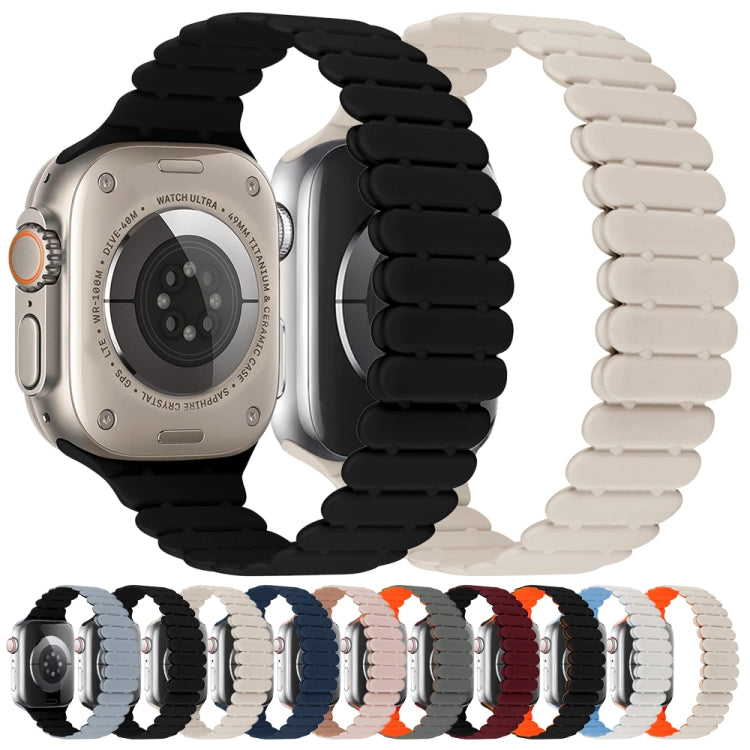 For Apple Watch Series 10 46mm Bamboo Magnetic Silicone Watch Band(Black) - Watch Bands by PMc TechLife | Online Shopping South Africa | PMc TechLife | Buy Now Pay Later Mobicred