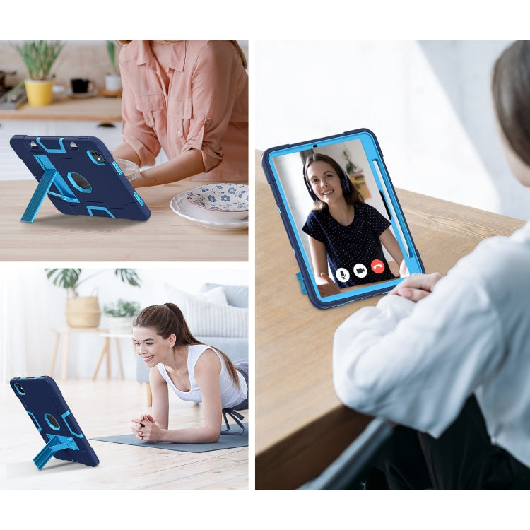 For iPad Pro 11 2024 Contrast Color Silicone Acrylic PC Tablet Case with Holder(Navy Blue) - iPad Pro 11 2024 Cases by PMC TechLife | Online Shopping South Africa | PMC TechLife | Buy Now Pay Later Mobicred