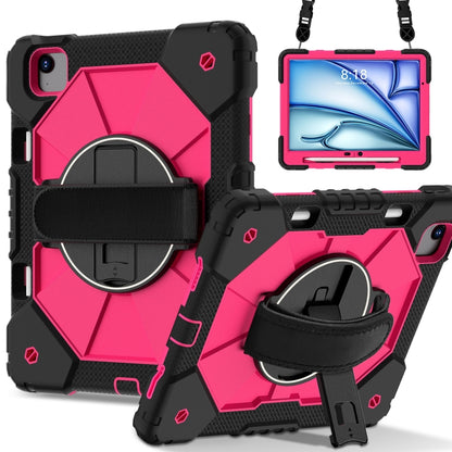 For iPad Air 11 2024 Contrast Color Robot Silicone Hybrid PC Tablet Case(Black Rose Red) - iPad Air 11 2024 Cases by PMC Jewellery | Online Shopping South Africa | PMC Jewellery | Buy Now Pay Later Mobicred