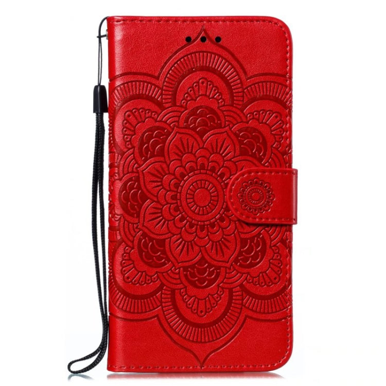 For Xiaomi Redmi K70 Sun Mandala Embossing Pattern Phone Leather Case(Red) - K70 Cases by PMC Jewellery | Online Shopping South Africa | PMC Jewellery | Buy Now Pay Later Mobicred