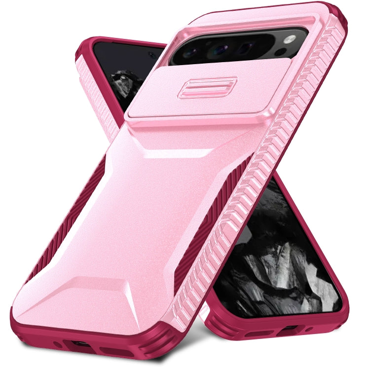 For Google Pixel 9 Pro XL Sliding Camshield Phone Case(Pink + Rose Red) - Google Cases by PMC TechLife | Online Shopping South Africa | PMC TechLife | Buy Now Pay Later Mobicred