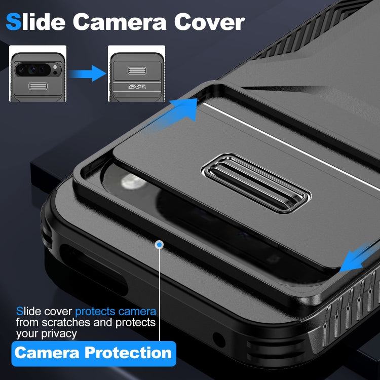 For Google Pixel 9 Pro XL Sliding Camshield Phone Case(Black) - Google Cases by PMC TechLife | Online Shopping South Africa | PMC TechLife | Buy Now Pay Later Mobicred