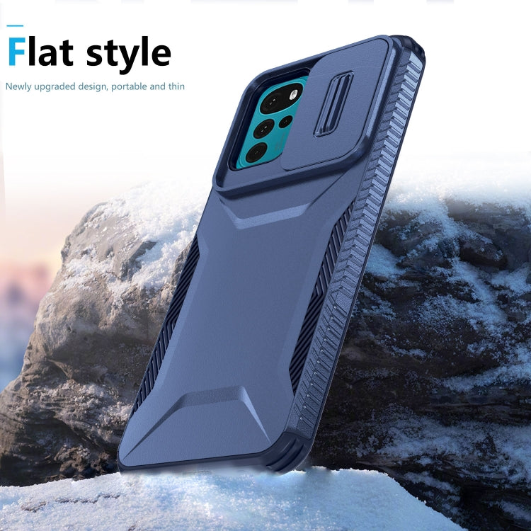For Motorola Moto G22 2024 Sliding Camshield Phone Case(Blue) - Motorola Cases by PMC Jewellery | Online Shopping South Africa | PMC Jewellery | Buy Now Pay Later Mobicred