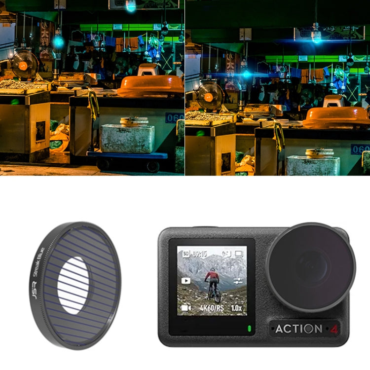 For DJI Osmo Action 4 JUNESTAR Threaded Camera Lens Filter, Filter:Streak Blue Drawing - Lens Filter by JSR | Online Shopping South Africa | PMC TechLife | Buy Now Pay Later Mobicred
