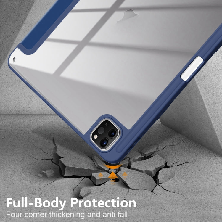 For iPad Air 11 2024 / Pro 11 2022 Acrylic 3-Fold Smart Leather Tablet Case(Dark Blue) - iPad Air 11 2025 / 2024 Cases by PMC TechLife | Online Shopping South Africa | PMC TechLife | Buy Now Pay Later Mobicred