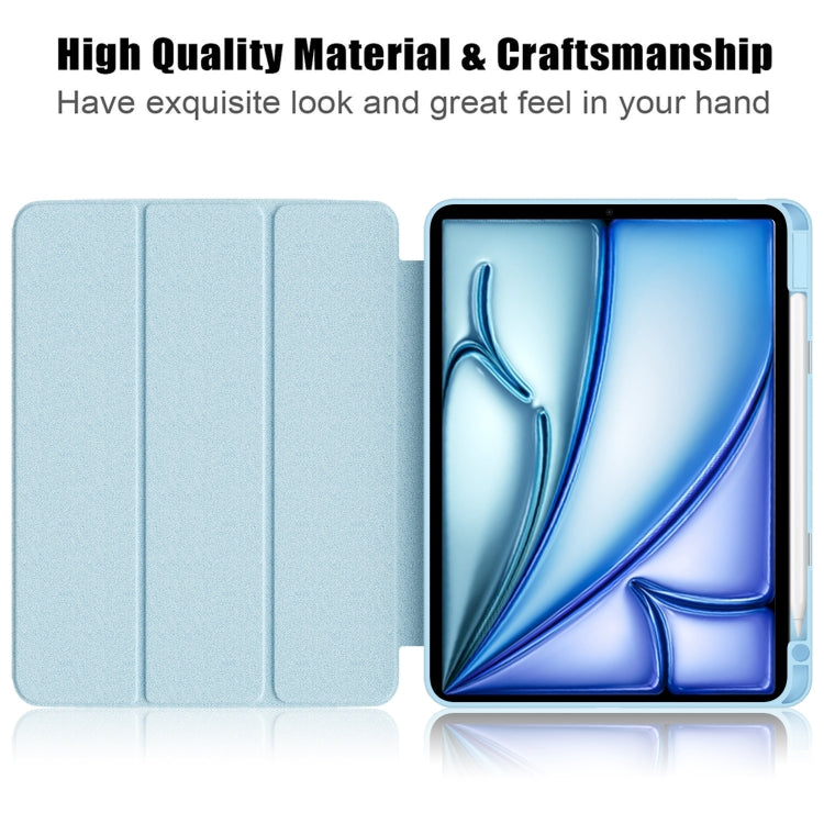 For iPad Air 11 2024 / Pro 11 2022 Acrylic 3-Fold Smart Leather Tablet Case(Sky Blue) - iPad Air 11 2025 / 2024 Cases by PMC TechLife | Online Shopping South Africa | PMC TechLife | Buy Now Pay Later Mobicred