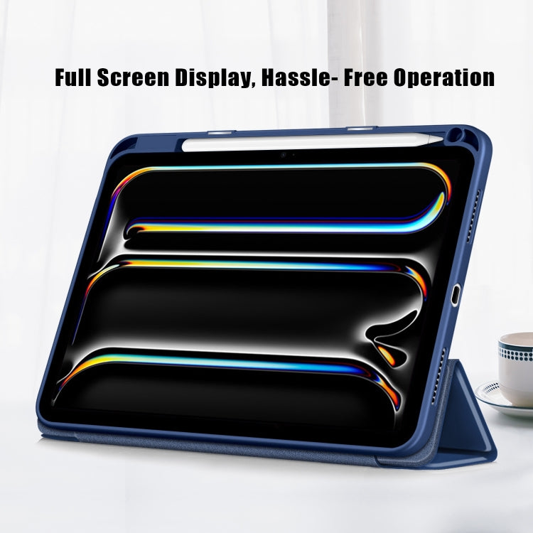 For iPad Pro 11 2024 Acrylic 3-Fold Smart Leather Tablet Case(Dark Blue) - iPad Pro 11 2024 Cases by PMC TechLife | Online Shopping South Africa | PMC TechLife | Buy Now Pay Later Mobicred