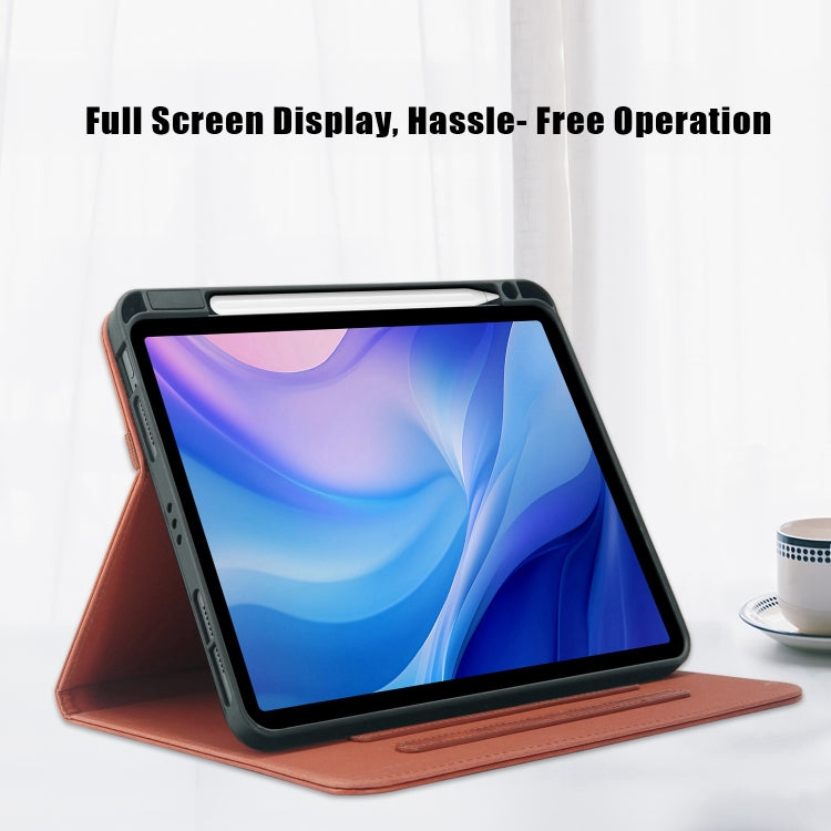 For iPad Air 11 2024 / Pro 11 2022 Front Stand Smart TPU Leather Tablet Case(Brown) - iPad Air 11 2024 Cases by PMC TechLife | Online Shopping South Africa | PMC TechLife | Buy Now Pay Later Mobicred