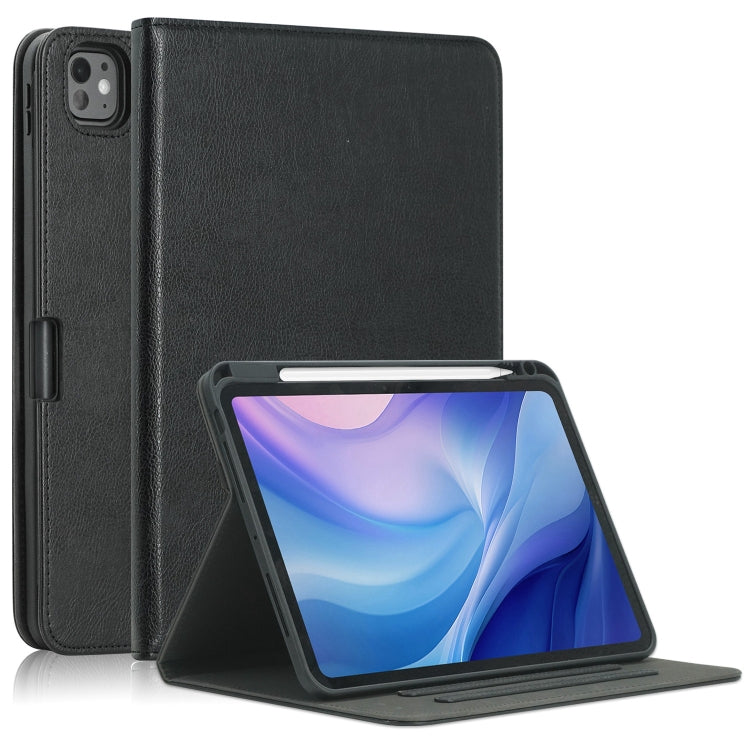 For iPad Pro 11 2024 Front Stand Smart TPU Leather Tablet Case(Black) - iPad Pro 11 2024 Cases by PMC TechLife | Online Shopping South Africa | PMC TechLife | Buy Now Pay Later Mobicred