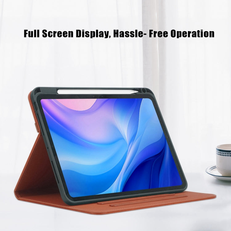 For iPad Pro 11 2024 Front Stand Smart TPU Leather Tablet Case(Brown) - iPad Pro 11 2024 Cases by PMC TechLife | Online Shopping South Africa | PMC TechLife | Buy Now Pay Later Mobicred