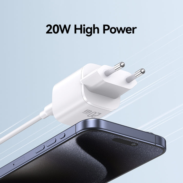 USAMS CC248 20W USB-C / Type-C GaN Fast Charger, EU Plug(White) - USB Charger by USAMS | Online Shopping South Africa | PMC TechLife | Buy Now Pay Later Mobicred