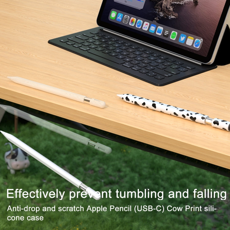 For Apple Pencil USB-C Cow Pattern Stylus Silicone Protective Cover(Yellow) - Pencil Accessories by PMC Jewellery | Online Shopping South Africa | PMC Jewellery | Buy Now Pay Later Mobicred