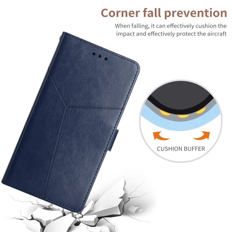 For Samsung Galaxy S25 Ultra 5G Y-shaped Pattern Flip Leather Phone Case(Blue) - Galaxy S25 Ultra 5G Cases by PMC TechLife | Online Shopping South Africa | PMC TechLife | Buy Now Pay Later Mobicred