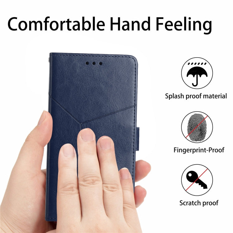 For Samsung Galaxy S25 Ultra 5G Y-shaped Pattern Flip Leather Phone Case(Blue) - Galaxy S25 Ultra 5G Cases by PMC TechLife | Online Shopping South Africa | PMC TechLife | Buy Now Pay Later Mobicred