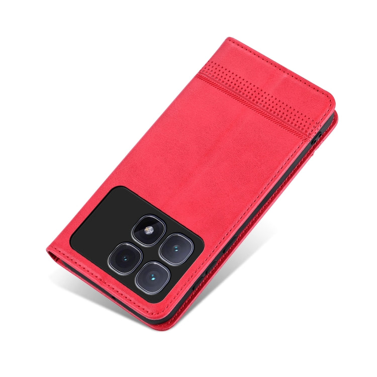 For Redmi K70 Ultra AZNS Magnetic Calf Texture Flip Leather Phone Case(Red) - Xiaomi Cases by AZNS | Online Shopping South Africa | PMC Jewellery | Buy Now Pay Later Mobicred