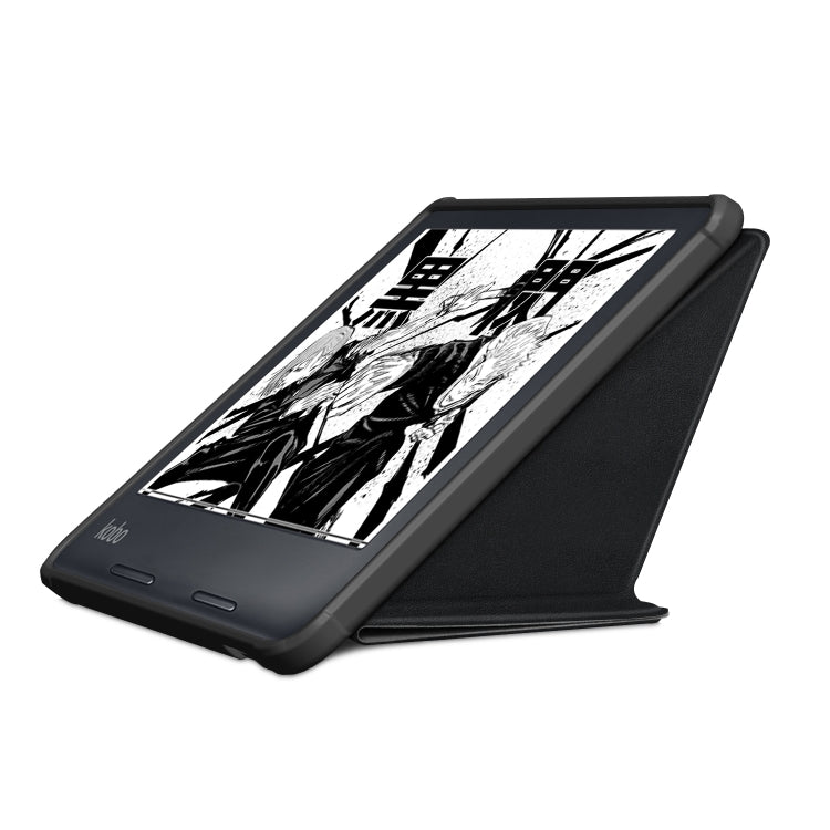 For Kobo Libra Colour 2024 Solid Color Deformation TPU Leather Smart Tablet Case(Black) - Others by PMC Jewellery | Online Shopping South Africa | PMC Jewellery | Buy Now Pay Later Mobicred
