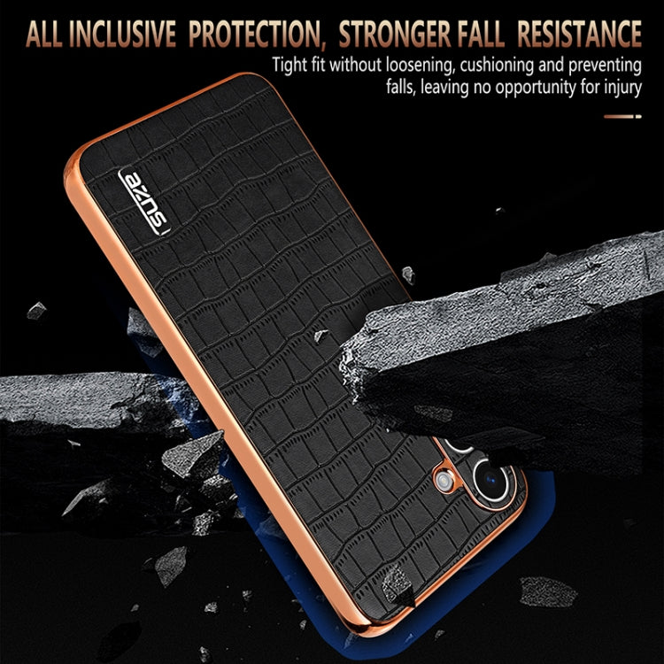 For Samsung Galaxy S25+ 5G AZNS Electroplated Frame Crocodile Texture Full Coverage Phone Case(Green) - free shipping - PMC Jewellery - Order now!