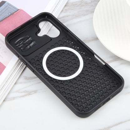 For iPhone 16 Plus Pure Color Honeycomb Aromatherapy MagSafe Phone Case(Black) - iPhone 16 Plus Cases by PMC Jewellery | Online Shopping South Africa | PMC Jewellery | Buy Now Pay Later Mobicred