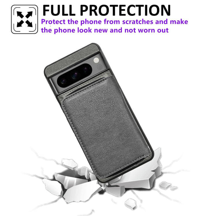 For Google Pixel 6 Pro Solid Color Zipper 11-Card Slots Bag Phone Case with Lanyard(Grey) - Google Cases by PMC TechLife | Online Shopping South Africa | PMC TechLife | Buy Now Pay Later Mobicred