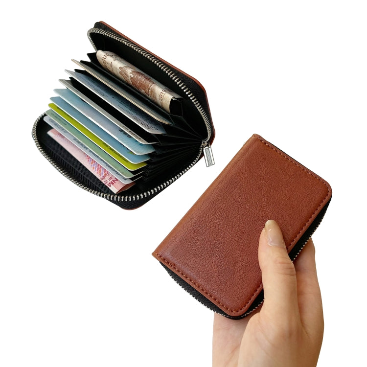 For Google Pixel 6 Pro Solid Color Zipper 11-Card Slots Bag Phone Case with Lanyard(Brown) - Google Cases by PMC TechLife | Online Shopping South Africa | PMC TechLife | Buy Now Pay Later Mobicred