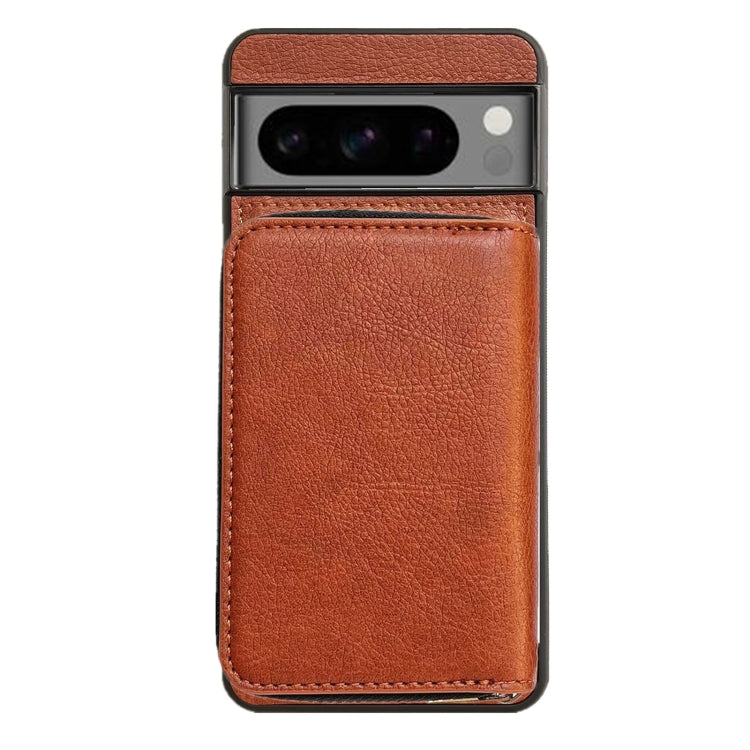 For Google Pixel 6 Solid Color Zipper 11-Card Slots Bag Phone Case with Lanyard(Brown) - Google Cases by PMC TechLife | Online Shopping South Africa | PMC TechLife | Buy Now Pay Later Mobicred