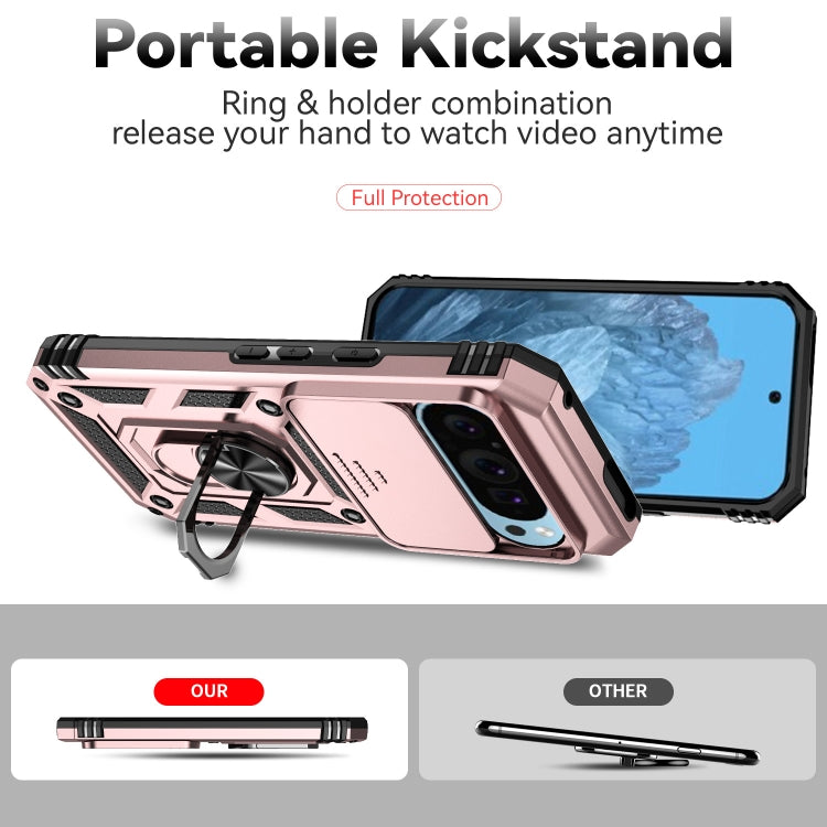 For Google Pixel 9 Sliding Camshield Holder Phone Case(Rose Gold) - Google Cases by PMC TechLife | Online Shopping South Africa | PMC TechLife | Buy Now Pay Later Mobicred