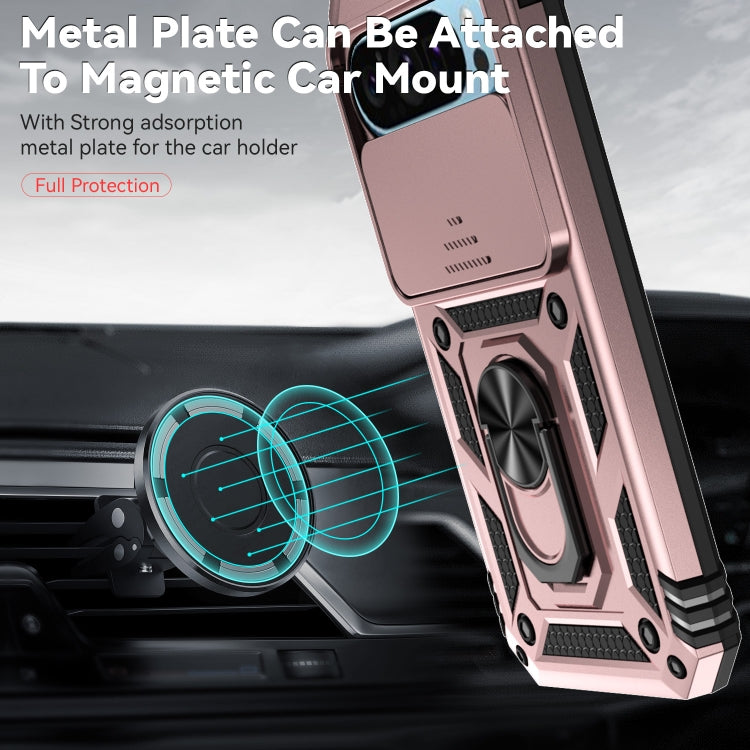 For Google Pixel 9 Sliding Camshield Holder Phone Case(Rose Gold) - Google Cases by PMC TechLife | Online Shopping South Africa | PMC TechLife | Buy Now Pay Later Mobicred