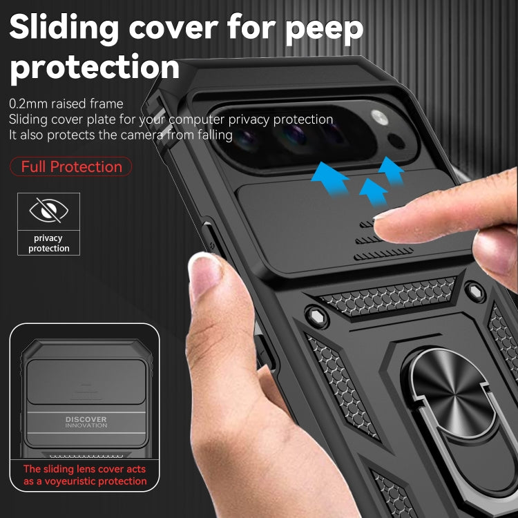 For Google Pixel 9 Pro Sliding Camshield Holder Phone Case(Black) - Google Cases by PMC TechLife | Online Shopping South Africa | PMC TechLife | Buy Now Pay Later Mobicred