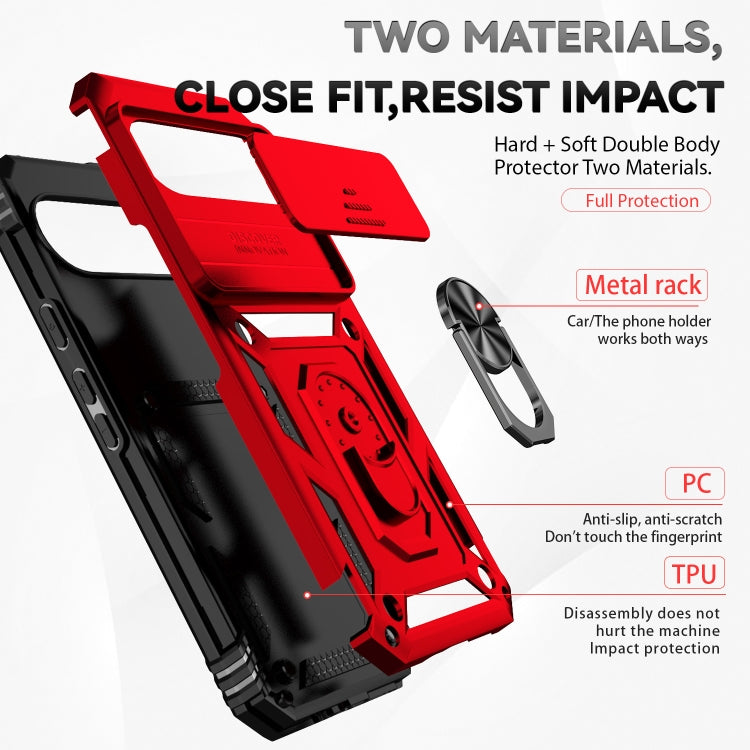 For Google Pixel 9 Pro Sliding Camshield Holder Phone Case(Red) - Google Cases by PMC TechLife | Online Shopping South Africa | PMC TechLife | Buy Now Pay Later Mobicred