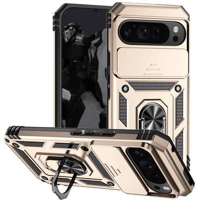 For Google Pixel 9 Pro Sliding Camshield Holder Phone Case(Gold) - Google Cases by PMC Jewellery | Online Shopping South Africa | PMC Jewellery | Buy Now Pay Later Mobicred