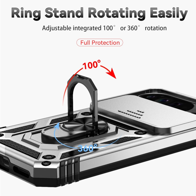For Google Pixel 9 Pro Sliding Camshield Holder Phone Case(Silver) - Google Cases by PMC TechLife | Online Shopping South Africa | PMC TechLife | Buy Now Pay Later Mobicred