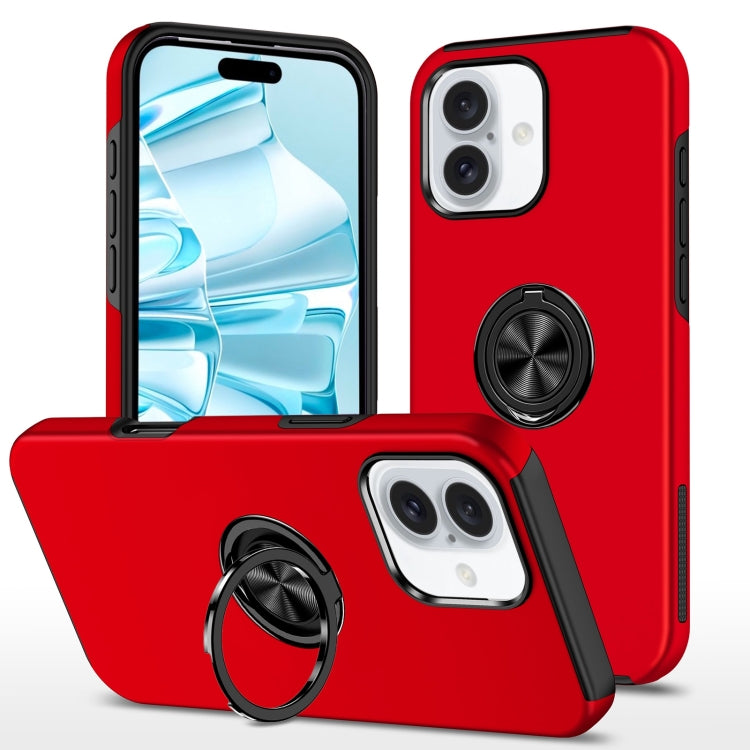For iPhone 16 Plus Magnetic Ring Holder Phone Case(Red) - iPhone 16 Plus Cases by PMC TechLife | Online Shopping South Africa | PMC TechLife | Buy Now Pay Later Mobicred