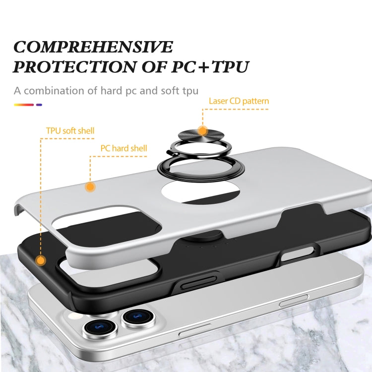 For iPhone 16 Pro Magnetic Ring Holder Phone Case(Silver) - iPhone 16 Pro Cases by PMC Jewellery | Online Shopping South Africa | PMC Jewellery | Buy Now Pay Later Mobicred