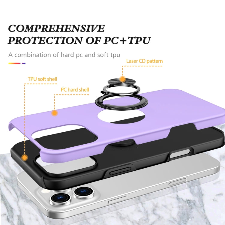 For iPhone 16 Pro Max Magnetic Ring Holder Phone Case(Purple) - iPhone 16 Pro Max Cases by PMC Jewellery | Online Shopping South Africa | PMC Jewellery | Buy Now Pay Later Mobicred