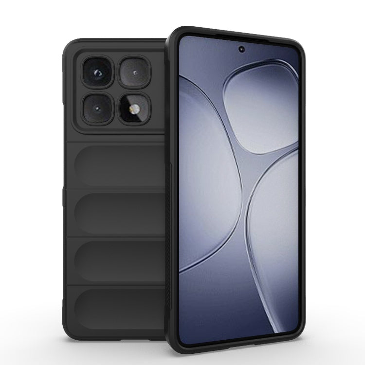 For Redmi K70 Ultra Global Magic Shield TPU + Flannel Phone Case(Black) - Xiaomi Cases by PMC Jewellery | Online Shopping South Africa | PMC Jewellery | Buy Now Pay Later Mobicred