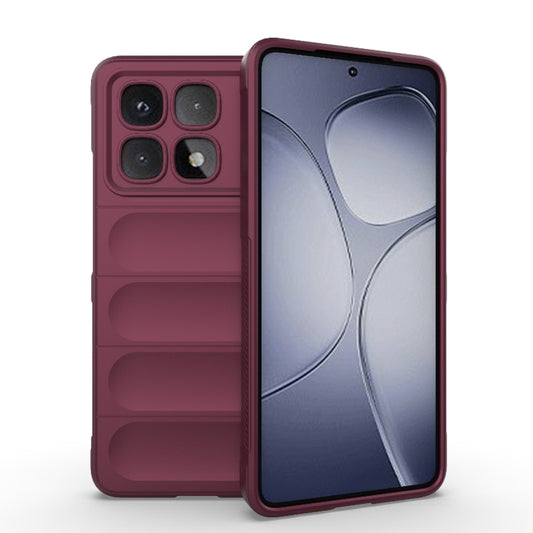 For Redmi K70 Ultra Global Magic Shield TPU + Flannel Phone Case(Wine Red) - Xiaomi Cases by PMC Jewellery | Online Shopping South Africa | PMC Jewellery | Buy Now Pay Later Mobicred