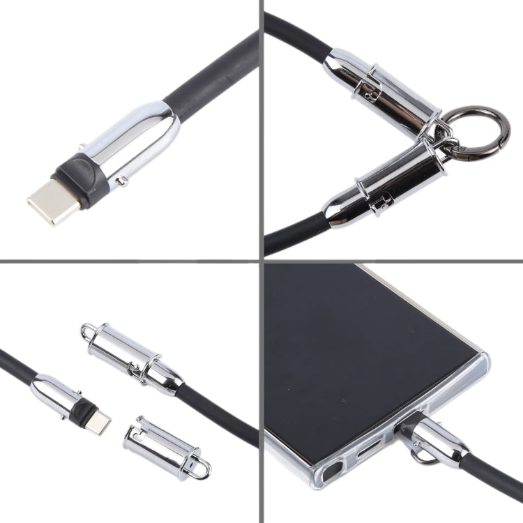USB-C / Type-C to Type-C Data Cable Phone Anti-lost Short Lanyard, Length: 30cm(Pink Braid) - USB-C & Type-C Cable by PMc TechLife | Online Shopping South Africa | PMc TechLife | Buy Now Pay Later Mobicred