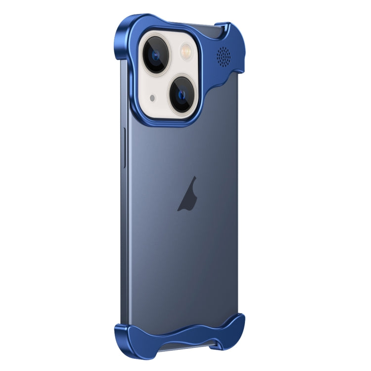 For iPhone 14 Plus Aromatherapy Alloy Frameless Phone Case(Blue) - iPhone 14 Plus Cases by PMC Jewellery | Online Shopping South Africa | PMC Jewellery | Buy Now Pay Later Mobicred