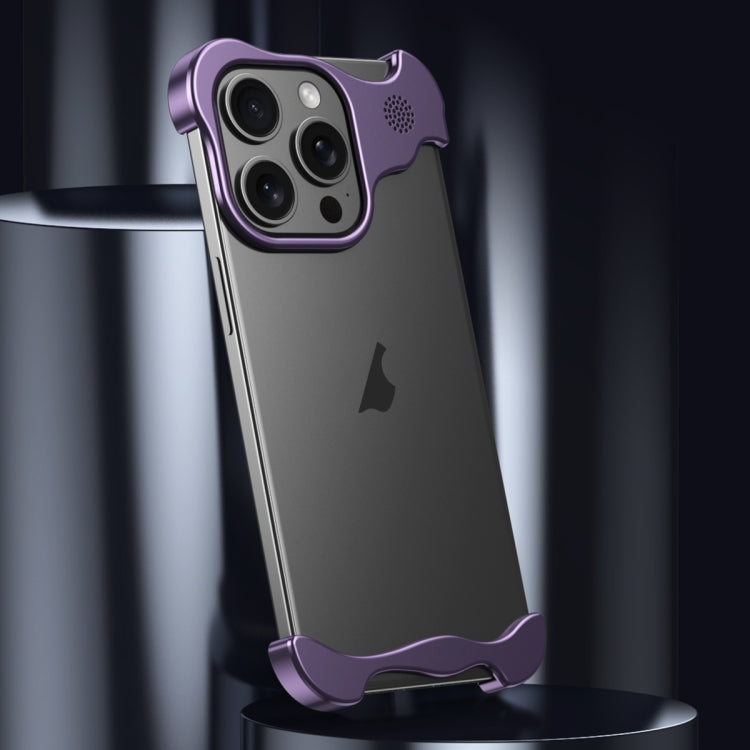 For iPhone 15 Pro Aromatherapy Alloy Frameless Phone Case(Purple) - free shipping - PMC Jewellery - Order now!