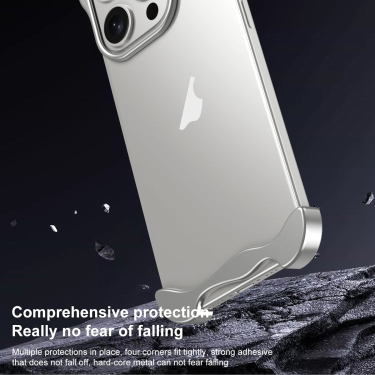 For iPhone 15 Pro Aromatherapy Alloy Frameless Phone Case(Purple) - free shipping - PMC Jewellery - Order now!