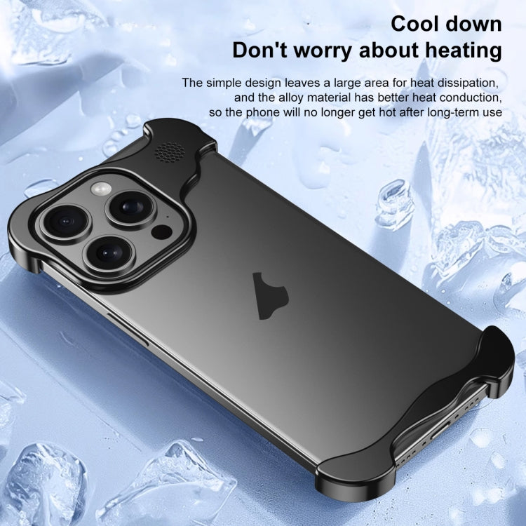 For iPhone 14 Pro Max Aromatherapy Alloy Frameless Phone Case(Silver) - free shipping - PMC Jewellery - Order now!