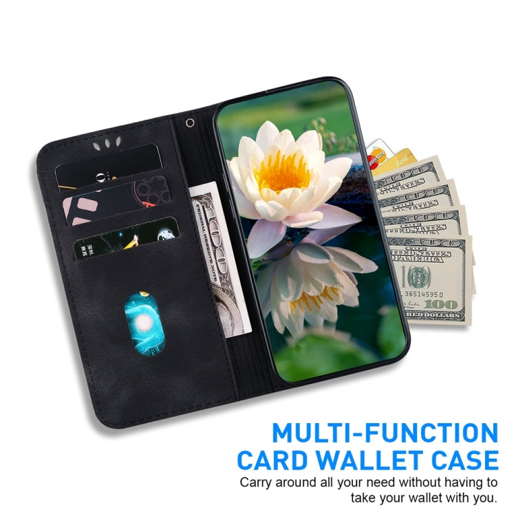 For Motorola Edge 2024 Lotus Embossed Leather Phone Case(Black) - Motorola Cases by PMC Jewellery | Online Shopping South Africa | PMC Jewellery | Buy Now Pay Later Mobicred