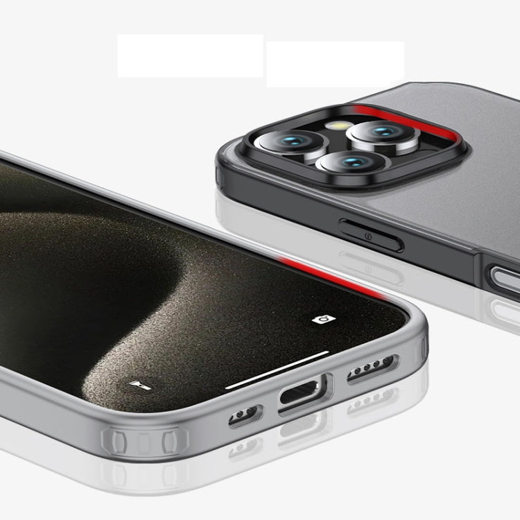 For iPhone 16 Pro Max Armor Clear TPU Hard PC Phone Case(Matte Black) - iPhone 16 Pro Max Cases by PMC TechLife | Online Shopping South Africa | PMC TechLife | Buy Now Pay Later Mobicred