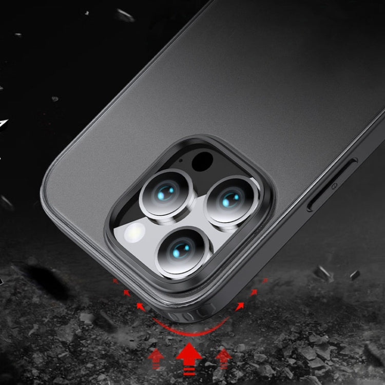 For iPhone 16 Pro Max Armor Clear TPU Hard PC Phone Case(Matte Black) - iPhone 16 Pro Max Cases by PMC TechLife | Online Shopping South Africa | PMC TechLife | Buy Now Pay Later Mobicred