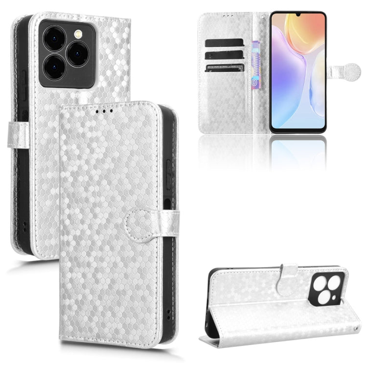 For Ulefone Note 20 Pro Honeycomb Dot Texture Leather Phone Case(Silver) - Ulefone Cases by PMC Jewellery | Online Shopping South Africa | PMC Jewellery | Buy Now Pay Later Mobicred