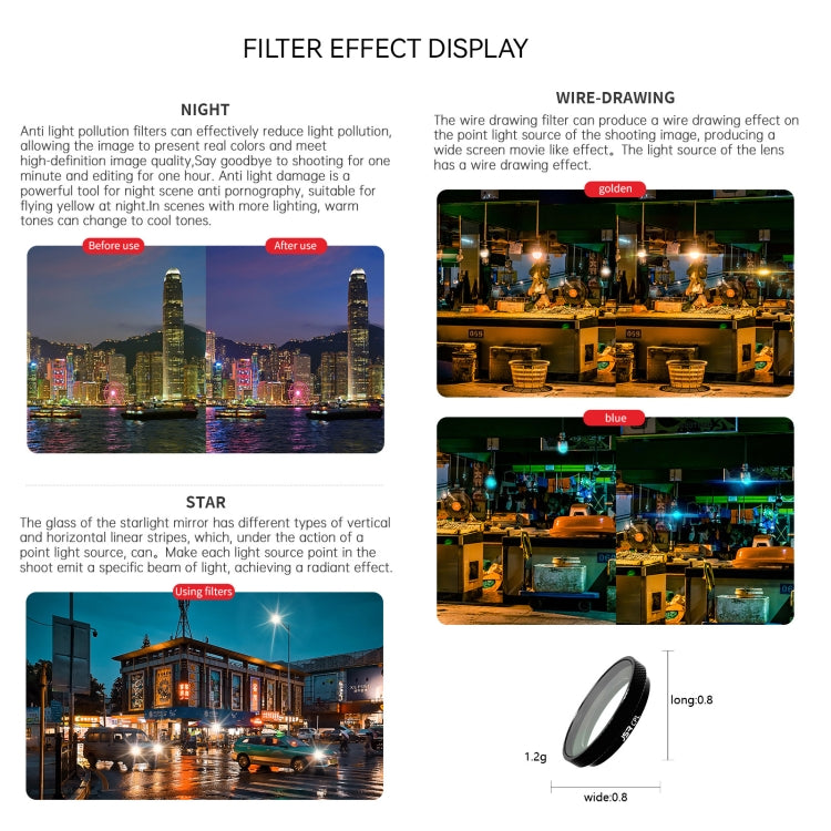 For Insta360 GO 3S JUNESTAR Camera Lens Filter, Filter:6 in 1 STAR CPL ND - free shipping - PMC TechLife - Order now!