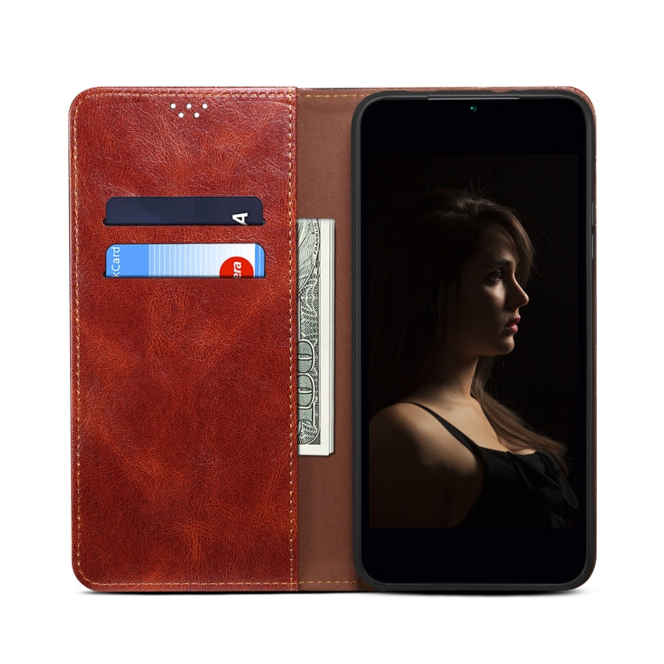 For Samsung Galaxy S25+ 5G Oil Wax Crazy Horse Texture Leather Phone Case(Brown) - Galaxy S25+ 5G Cases by PMC Jewellery | Online Shopping South Africa | PMC Jewellery | Buy Now Pay Later Mobicred