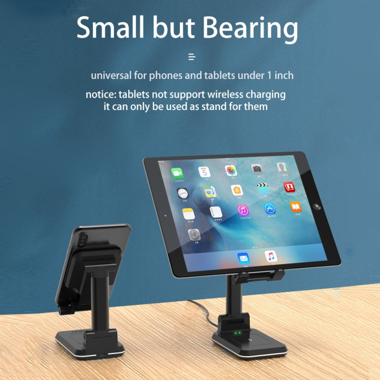 T6 2 in 1 Portable Folding Stand Wireless Charging, Style:Single Charge(Black) - Wireless Charger by PMC Jewellery | Online Shopping South Africa | PMC Jewellery | Buy Now Pay Later Mobicred